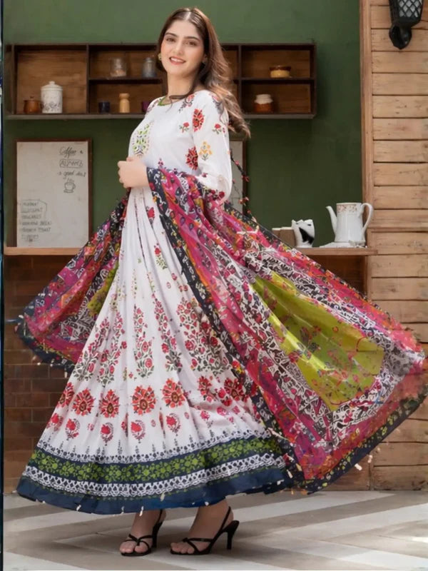 2PC Stitched Printed Frok for Summers