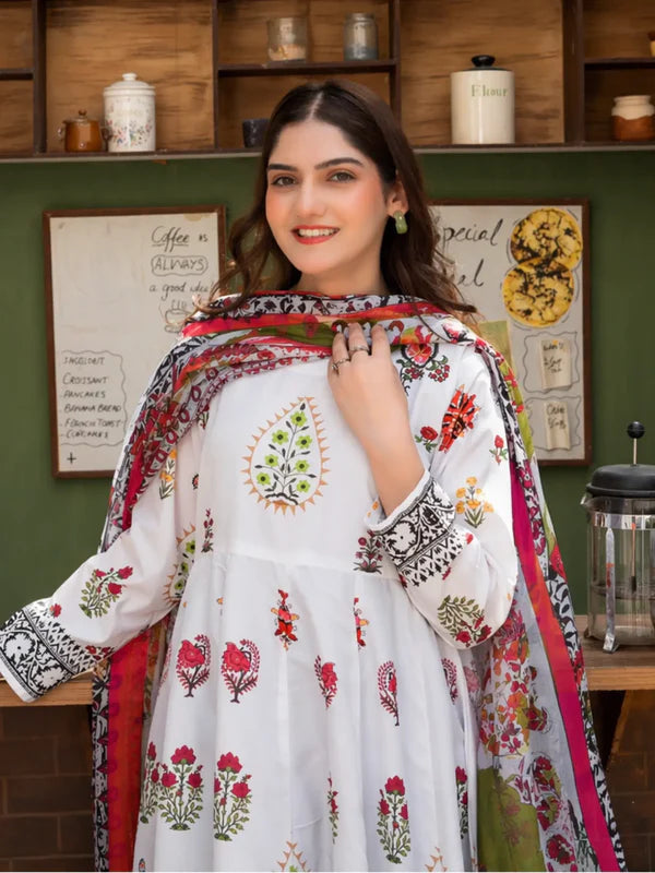 2PC Stitched Printed Frok for Summers