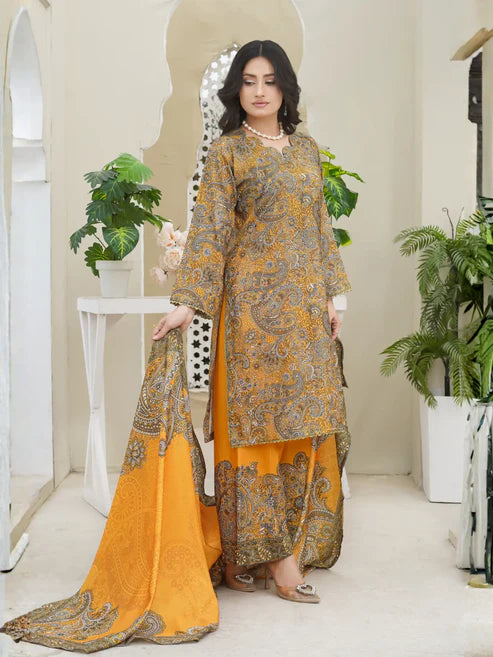 Bin Saeed 3Pc Stitched Suit