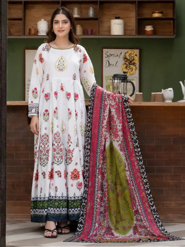 2PC Stitched Printed Frok for Summers