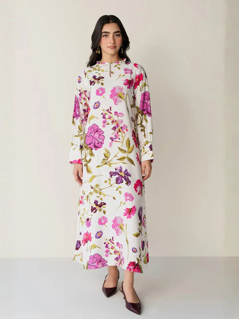 Blossom Summer Kaftan – 1PC Stitched Floral Printed Lawn